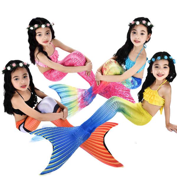 

girls' children's bikini swimsuit mermaid tail costume, White;black