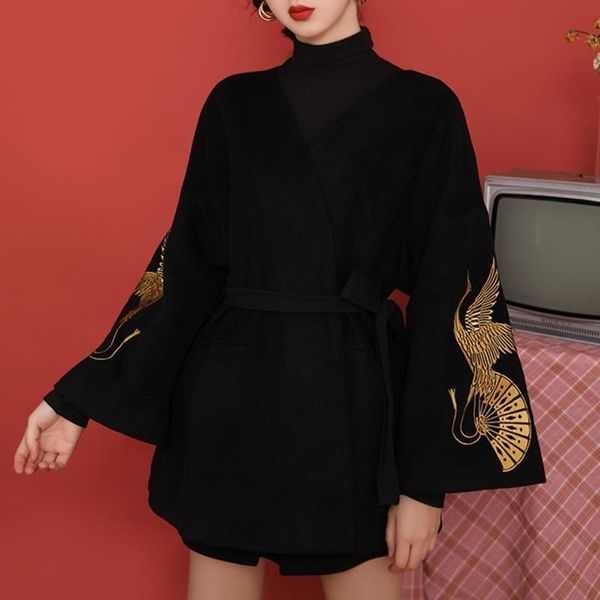 

ethnic clothing cozok black ladies chinese japanese kimono haori hanfu cheongsam tang suit year style women, Red