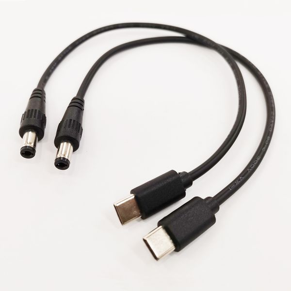 Cabos de conector, USB 3.1 Tipo C USB-C Macho para DC 5.5 * 2.5mm-masculino Jack Cabo de extensão de carga / 10 pcs