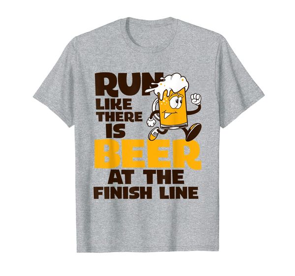 

run like there is beer at the finish line funny runner shirt, White;black