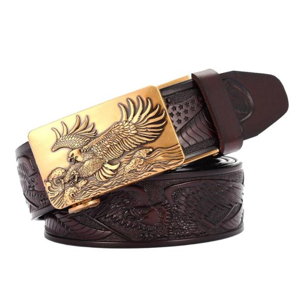 

belts genuine leather for men automatic buckle 35mm ratchet casual belt length:110-125cm, Black;brown