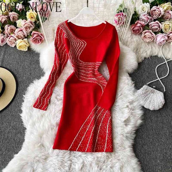 

autumn winter clothes women dress print fashion knitted vestidos korean elegant mini dresses ladies 18724 210415, Black;gray