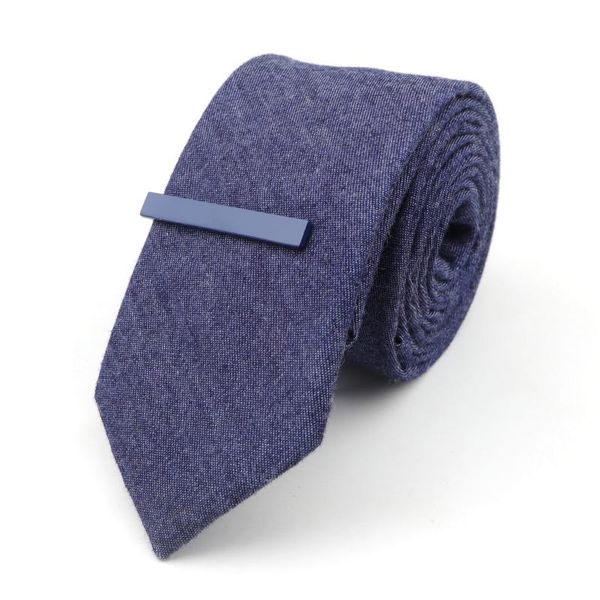 

neck ties tie&clip set fashion 6cm solid color linen/cotton necktie bright pin clips clasp colourful for men's clothing accessories, Blue;purple