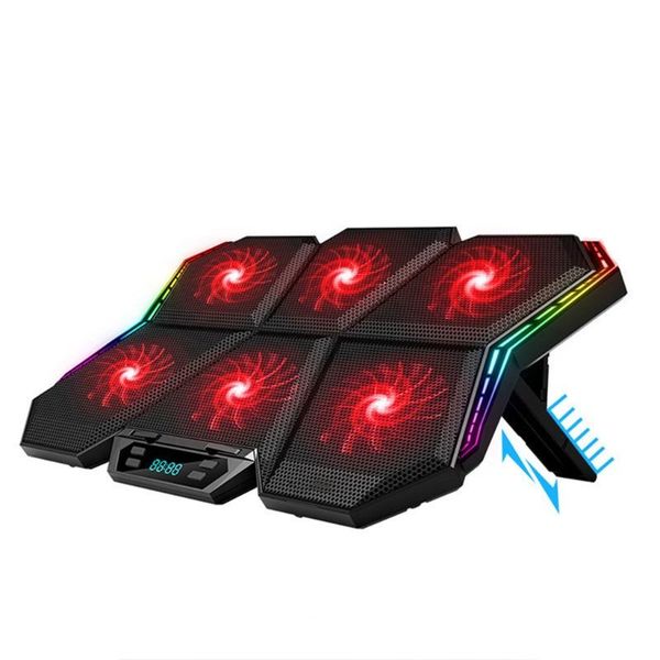 

lapcooling pad, cooler with 6 quiet led fans for 15.6-17 inch fan stand,switch control speed funct pads