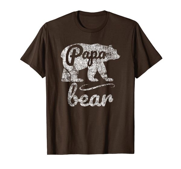 

mens fathers day papa bear distressed t-shirt, White;black