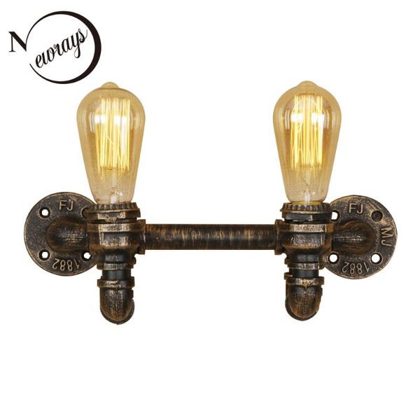 

wall lamp vintage iron rust industrial wind art deco e27 led 220v water pipe retro sconce lights for bedroom living room hallway