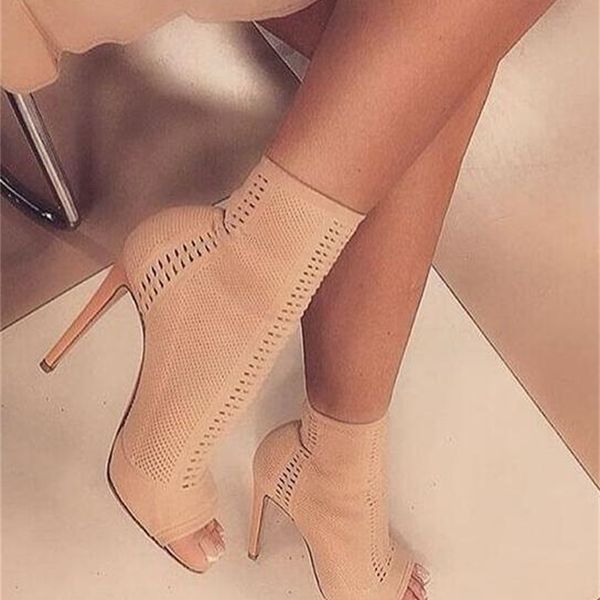 

boots cut out women peep toe and of torozelo trecho ladies camurole high heel slide in short women's km1d, Black