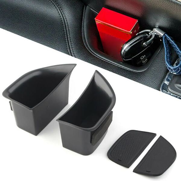 

car organizer 2pcs armrest storage box abs auto black door handle front holder