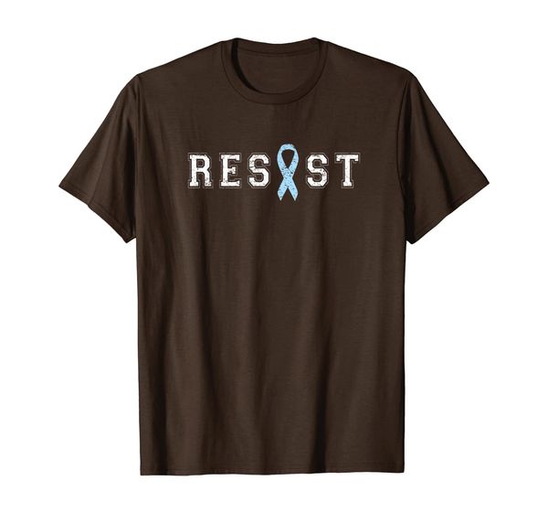 

resist light blue ribbon prostate cancer fighter survivor t-shirt, White;black