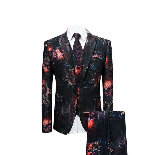 

men's suits & blazers mogu mens floral suit latest summer elegant casual dress coat 3 piece slim fit blazer smoking jacket large costum, White;black