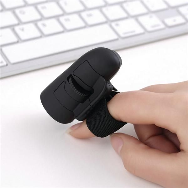 

1pc black 2.4ghz usb wireless finger rings optical mouse 1200dpi for pc lapdeskwholesale store mice