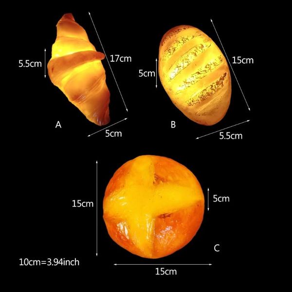 

night lights novelty real-like croissant light 3d simulation bread shaped decorative wireless led decoration