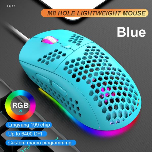 

usb wired gaming mouse with lightweight honeycomb shell 7 buttons12000 dpi 6 gears adjustable optical pc computer mice