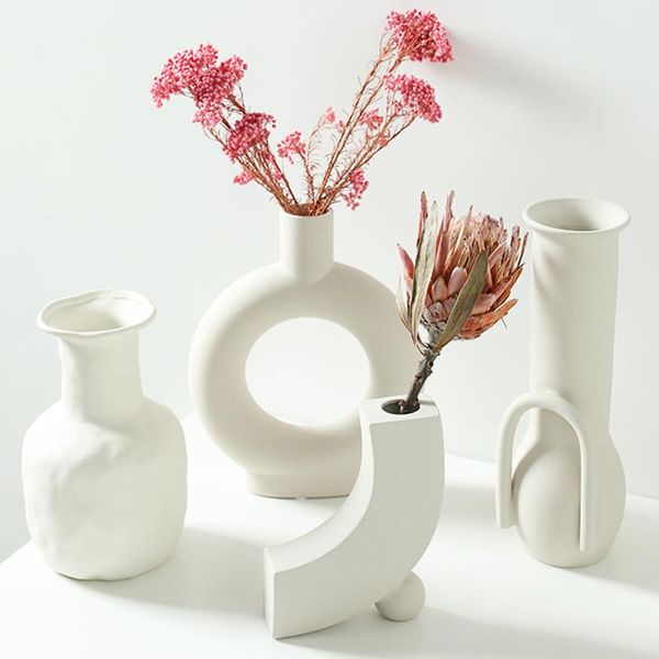 

vases nordic creative geometric vase decoration home decor modern small art white table living room household gifts