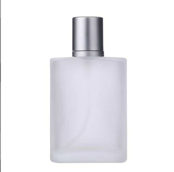 

30ml gray cap flat style frosted semi clear glass spray perfume bottle glass atomizer refillable empty vials