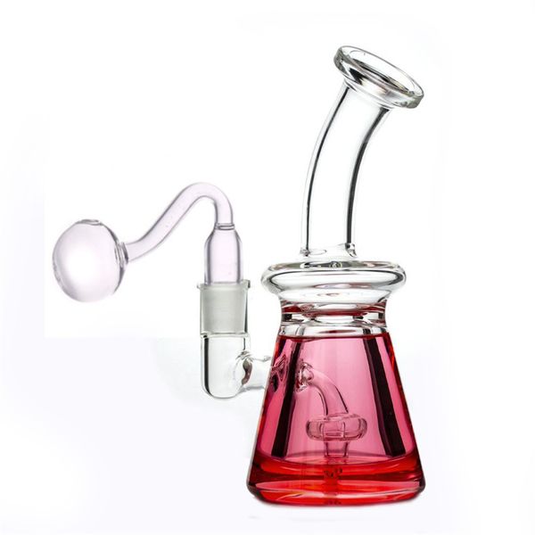 Pipa da fumo da 7 pollici Bong Narghilè bobina di glicerina congelata Beaker Bong Giunto colorato da 14 mm Dab Oil Rigs con tubi maschio per bruciatore a nafta in vetro DHL gratuito