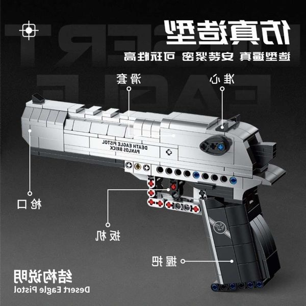 

assembled toys children's toys compatible with lego desert hawk gun, can shoot jedi to survive, eat chicken, boys assemble building blo