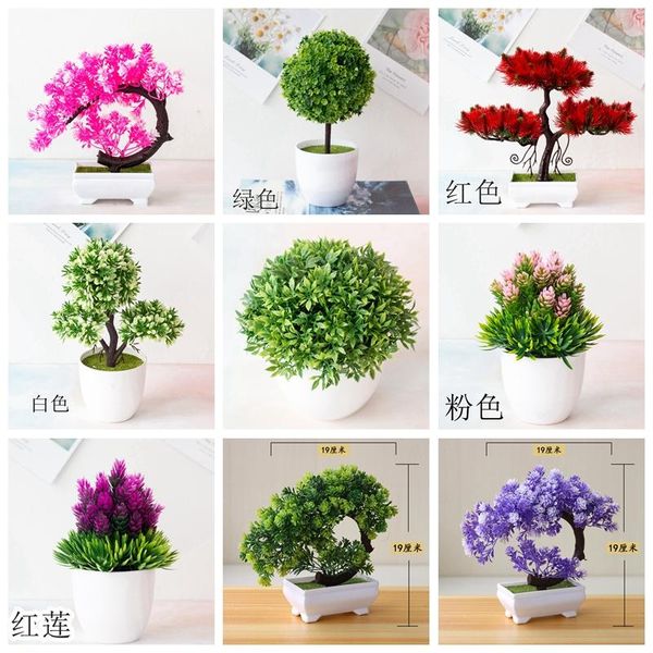 

39styles artificial plants flower potted bonsai home garden bedroom ornament fake wedding christmas halloween party decor decorative flowers