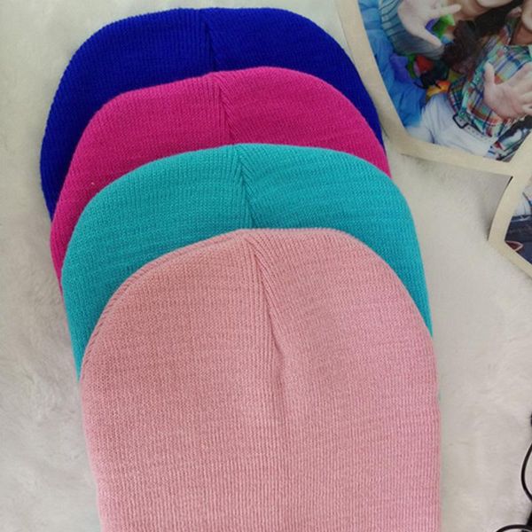

caps & hats brand baby beanies winter warm girl boy toddler infant kids children cute hat cap solid knitted beanie gift, Yellow