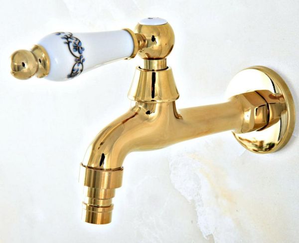 

bathroom sink faucets gold color brass single ceramic handle washing machine faucet /garden water tap / laundry taps mav151