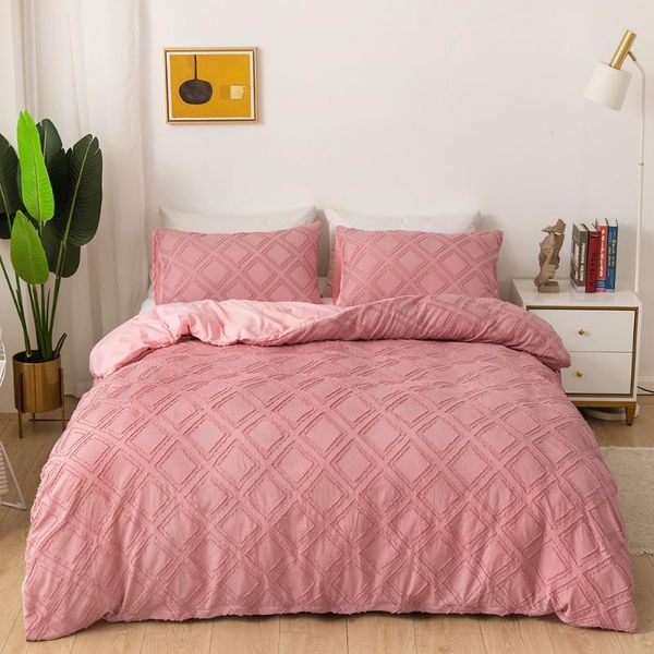 

bedding sets luxury set square pattern bedroom duvet cover with pillowcase el double bed no sheet  king 2/3pcs home