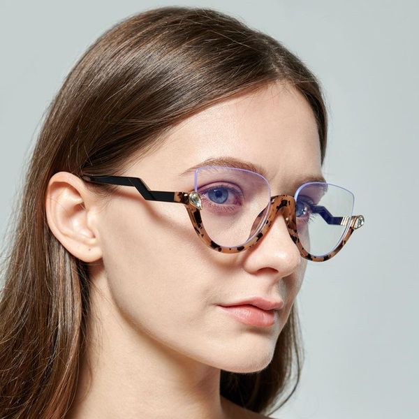

sunglasses fashion retro half frame cat eye transparent color ladies outdoor sports street shooting personality glasses men, White;black