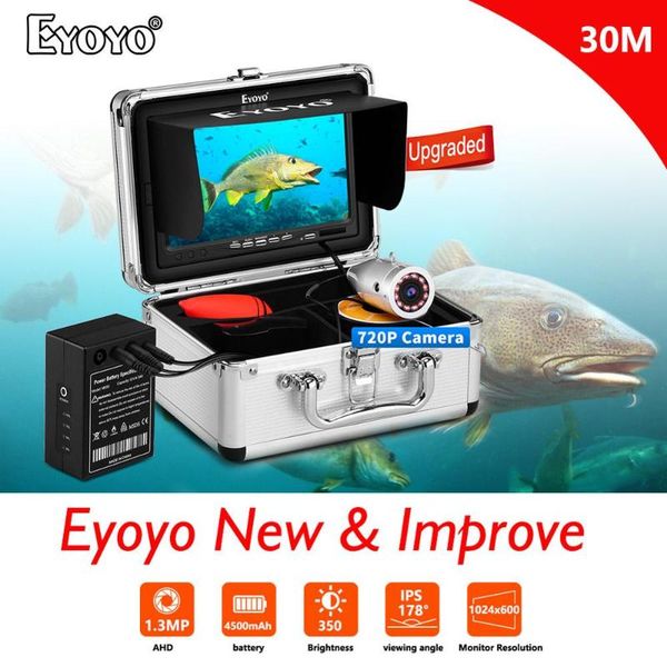 

eyoyo ef07h 15m 720p ahd fish finder underwater fishing camera 7 inch monitor 12pcs led night vision fishfinder ip cameras
