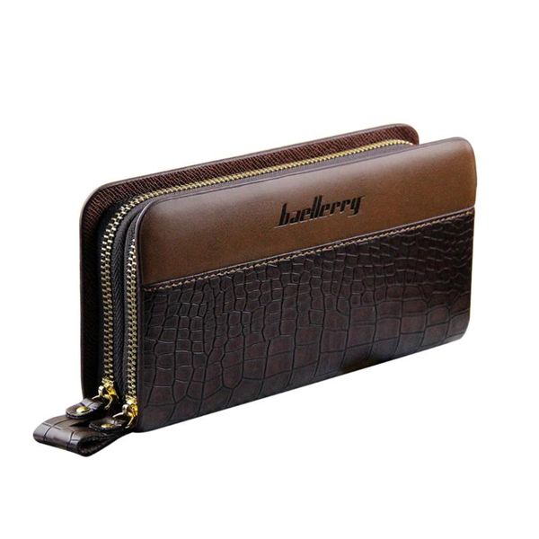 

wallets men wallet casual long pu leather cell phone clutch purse hand bag zipper large card holders, Red;black