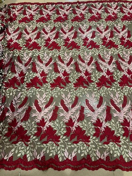 

ribbon mesh hollowed out wheat africa nigeria lace french net suitable for wedding dress skirt fabric 5 yards, Pink;blue