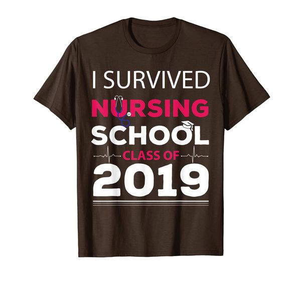 

i survived nursing school class of 2019 graduate gift shirt, White;black