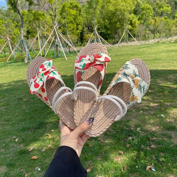 

slippers low casual shoes woman 2021 pantofle butterfly-knot luxury flat summer fashion slides basic hoof heels cotton fabri, Black