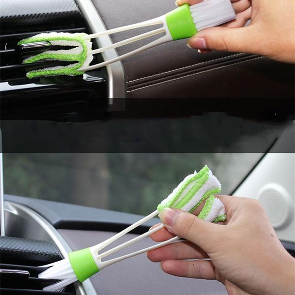 

car sponge 1pcs long durable 2 in 1 double slider air-conditioner outlet cleaning tool window multi-purpose brush