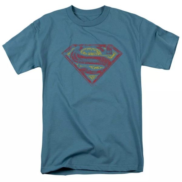

Superman S Shield Rough T-Shirt DC Comics Sizes S-3X NEW, White;black