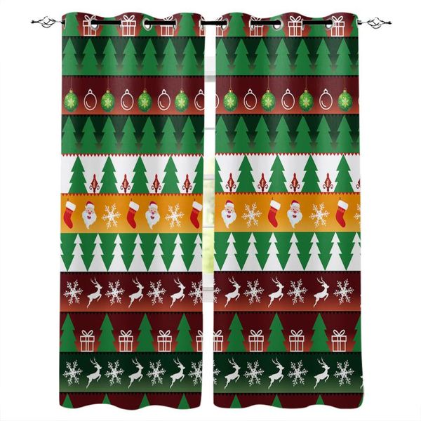 

curtain & drapes christmas santa claus elk ball home decor window curtains bedroom kitchen panel for living room