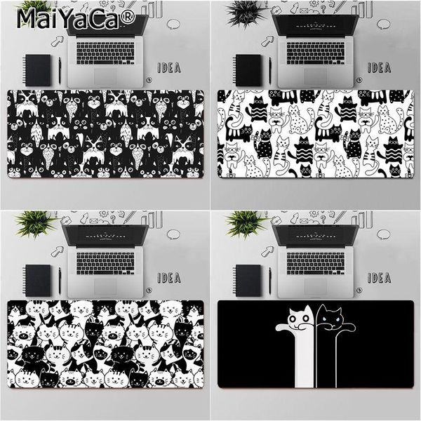 

mouse pads & wrist rests maiyaca cute cats black and white natural rubber gaming mousepad desk mat large pad keyboards