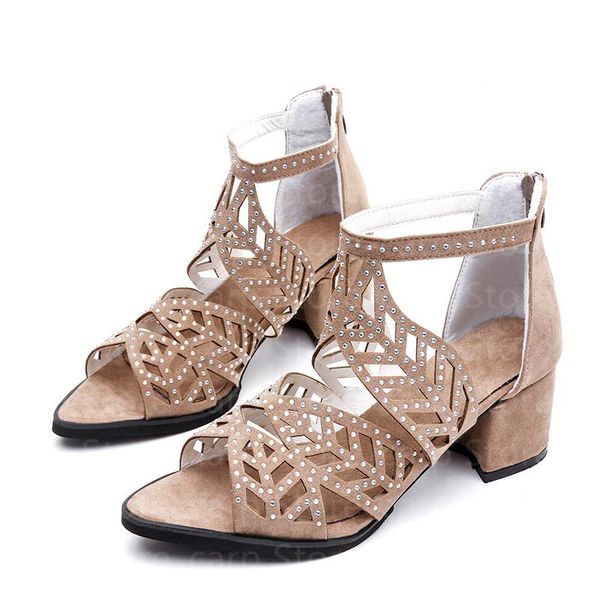 

sandals summer women slippers fashion elegant party shoes zip mid square cover heel platform sequined, Black