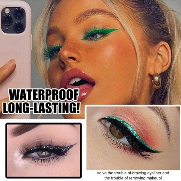 

false eyelashes 4 pair reusable eyeliner and eyelash stickers 7 color waterproof easy to use remove maquiagem