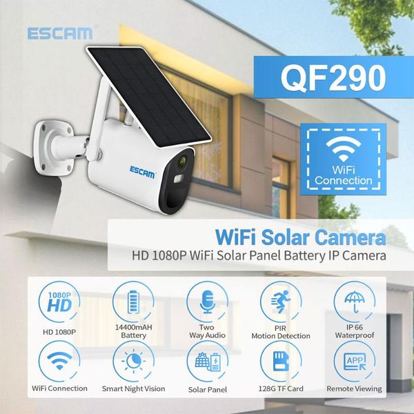 

1080p cloud storage wifi battery pir alarm dome ip camera with solar panel full color night vision two way intercom cameras