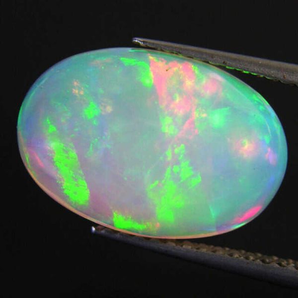 

4x6 mm natural ethiopian opal oval shape cabochon loose gemstone h1015, Black
