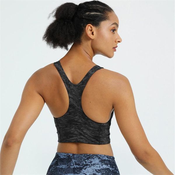 

yoga outfit women vest crop tights high-strength shockproof gathering sports bra gym clothing no rims with removable chest pad