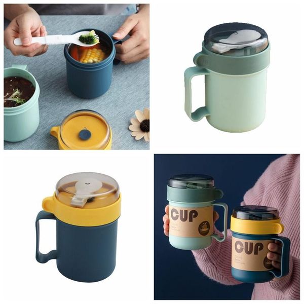 

dinnerware sets outdoor microwave plastic storage water soup breakfast cup portable oatmeal with spoon