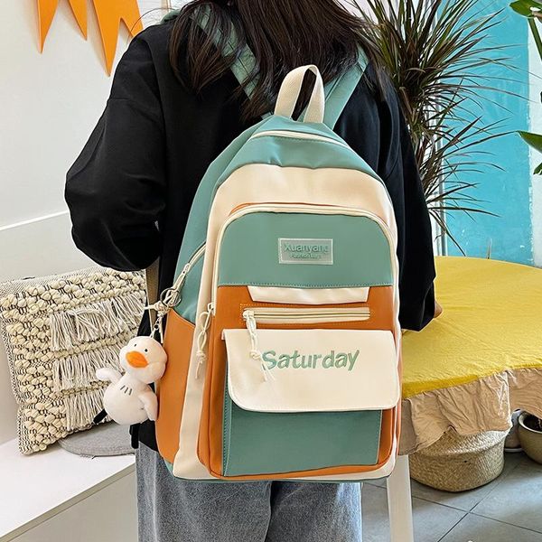 

backpack korean donuts double shoulder packs girls' backpacks high school students campus oxford canvas bags travel bag