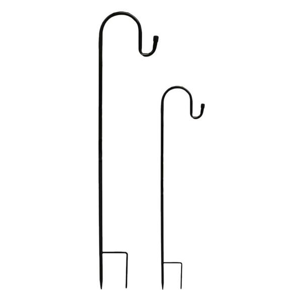 

hooks & rails 2pcs flowerpot hanger shepherd hook iron insert pole stand lantern holders