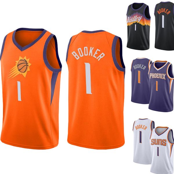 

devin 1 booker jersey chris 3 paul jerseys steve 13 nash retro mesh basketball s-xxl orange black purple white embroidery s, Black;red