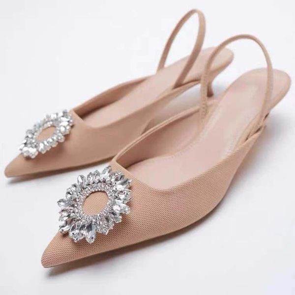 

sandals beige heeled comfort shoes for women med black 2021 velvet rhinestone low girls pointed fashion stiletto medium closed l
