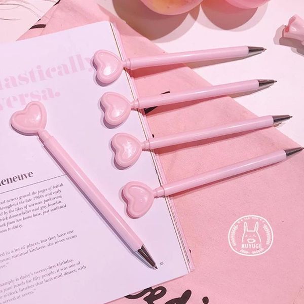 

gel pens 1pcs lovely cute girl love heart shape pink pen 0.4mm