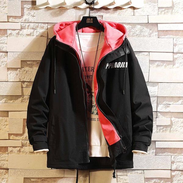 

men's jackets outdoor patchwork casual autumn winter cargo jacket 2021 oversize 4xl 5xl fashion clothes, Black;brown