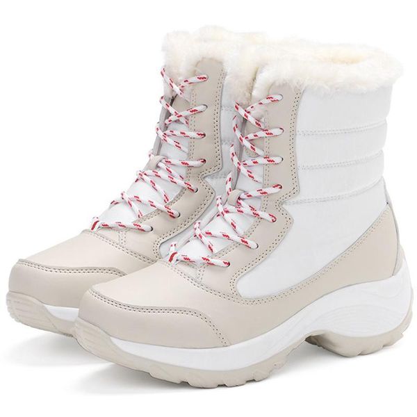 

boots women white winter shoes for ankle super warm snow botas de mujer black platform with heels female