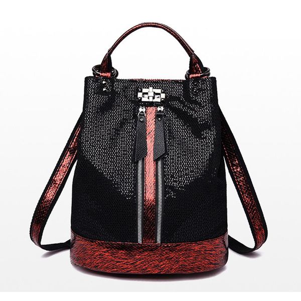 

waist bags [ewq] barrel-shaped stitching handbags contrast color shoulders outdoor leisure wild jewelry bag fashion women qk53903