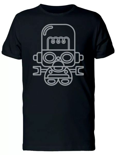 

Gray Line Robot With A Big Head Men's Tee -Image by Shutterstock, White;black